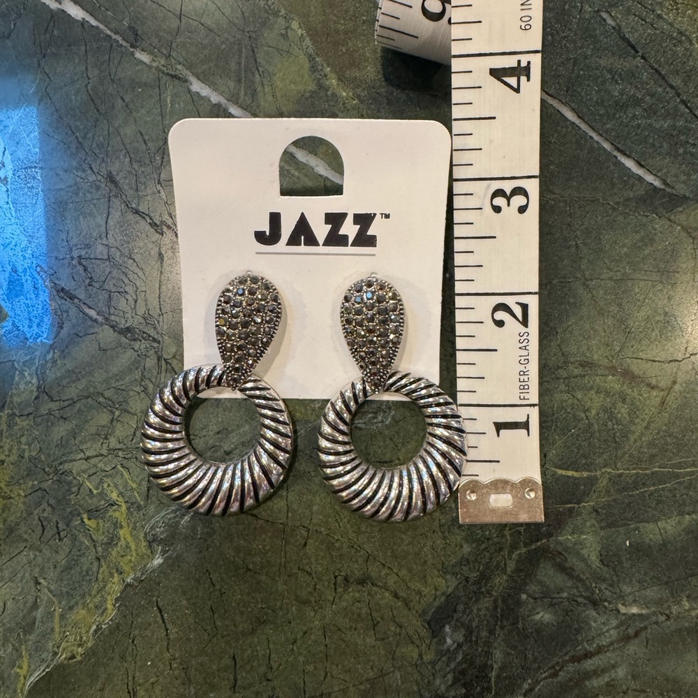 Jazz Silver Hoop Drop earrings